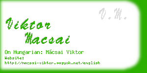 viktor macsai business card
