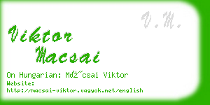 viktor macsai business card